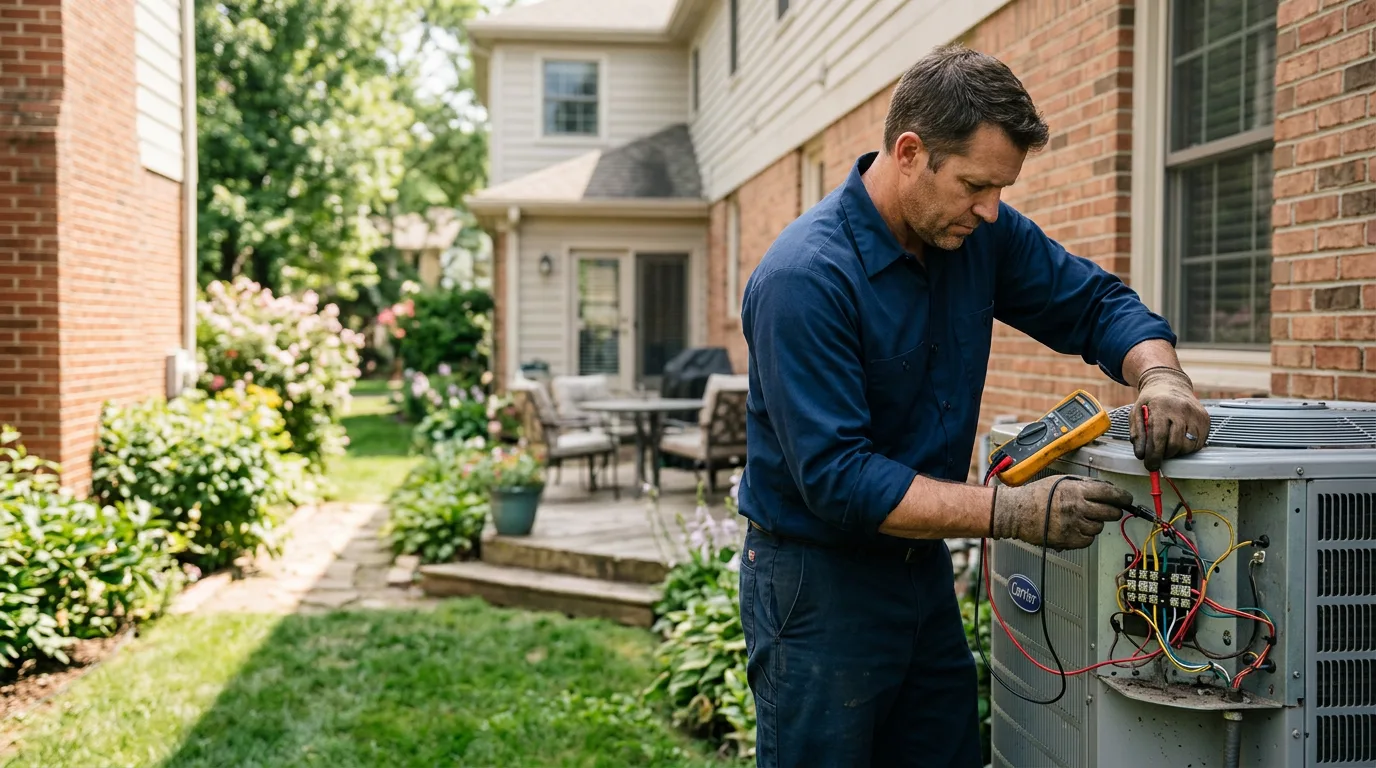 HVAC technician working near Akron, IN